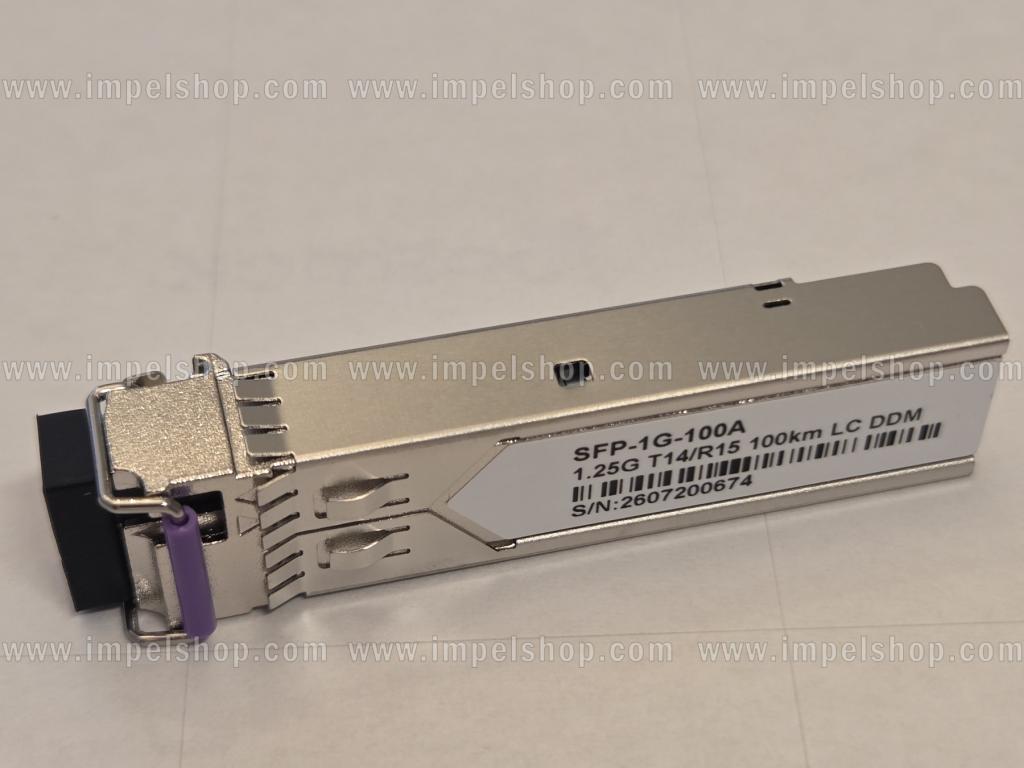 Transceiver 1.25G, SFP, BiDi, WDM, SMF, 1xLC, 100km, Tx1490nm / Rx1550nm, CISCO compatible