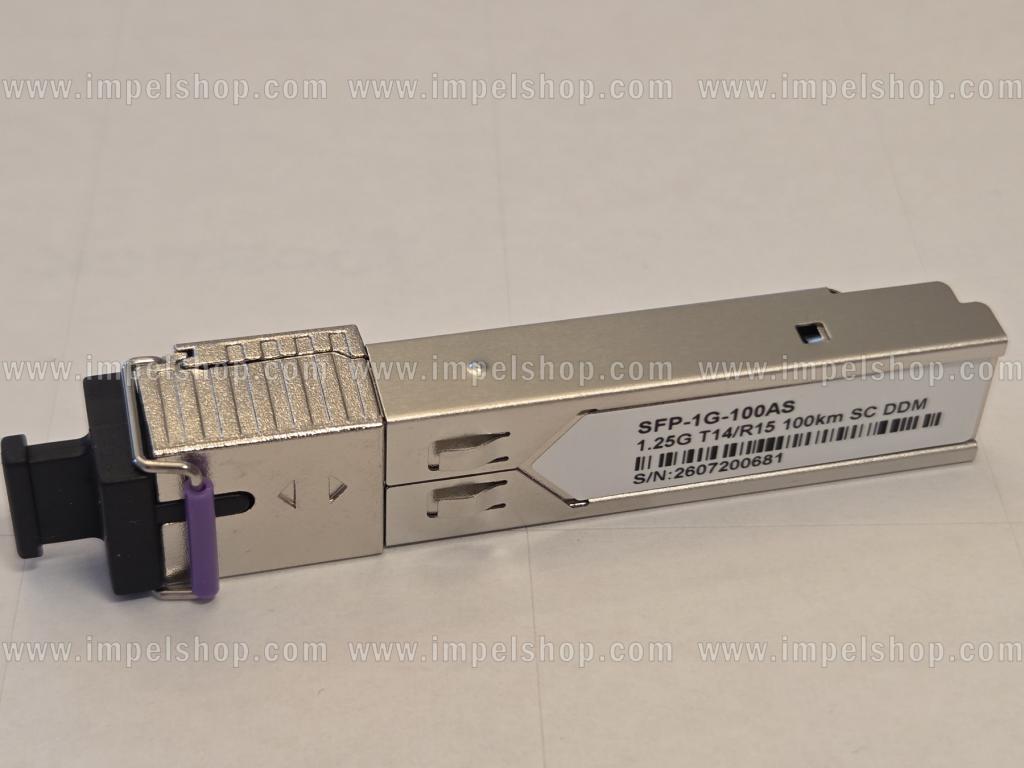 Transceiver 1.25G, SFP, BiDi, WDM, SMF, 1xSC, 100km, Tx1490nm / Rx1550nm, CISCO compatible