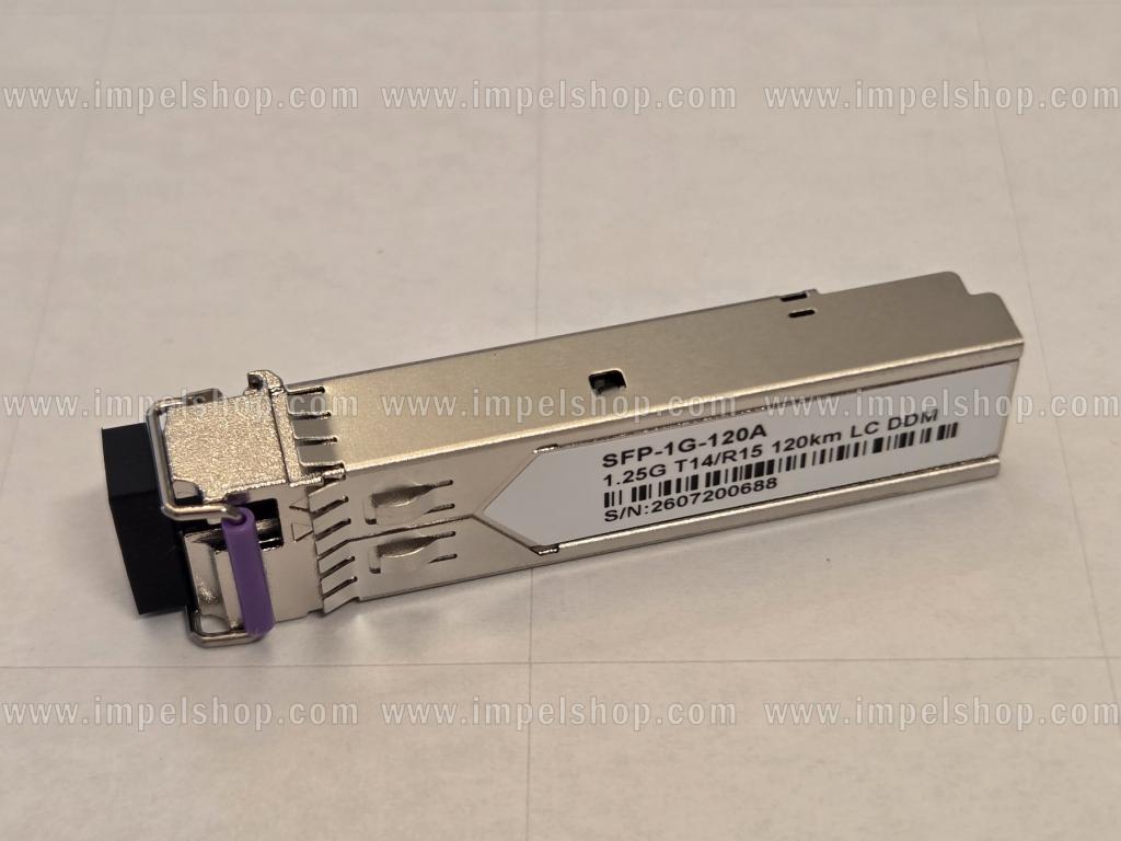 Transceiver 1.25G, SFP, BiDi, WDM, SMF, 1xLC, 120km, Tx1490nm / Rx1550nm, CISCO compatible