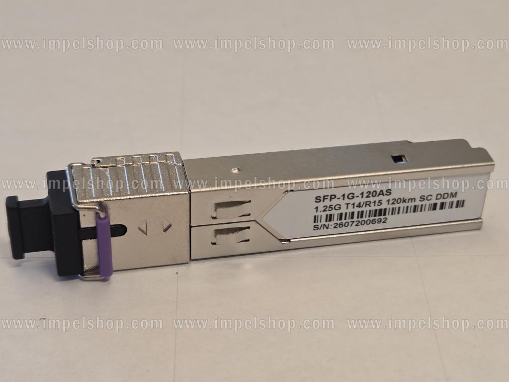 Transceiver 1.25G, SFP, BiDi, WDM, SMF, 1xSC, 120km, Tx1490nm / Rx1550nm, CISCO compatible