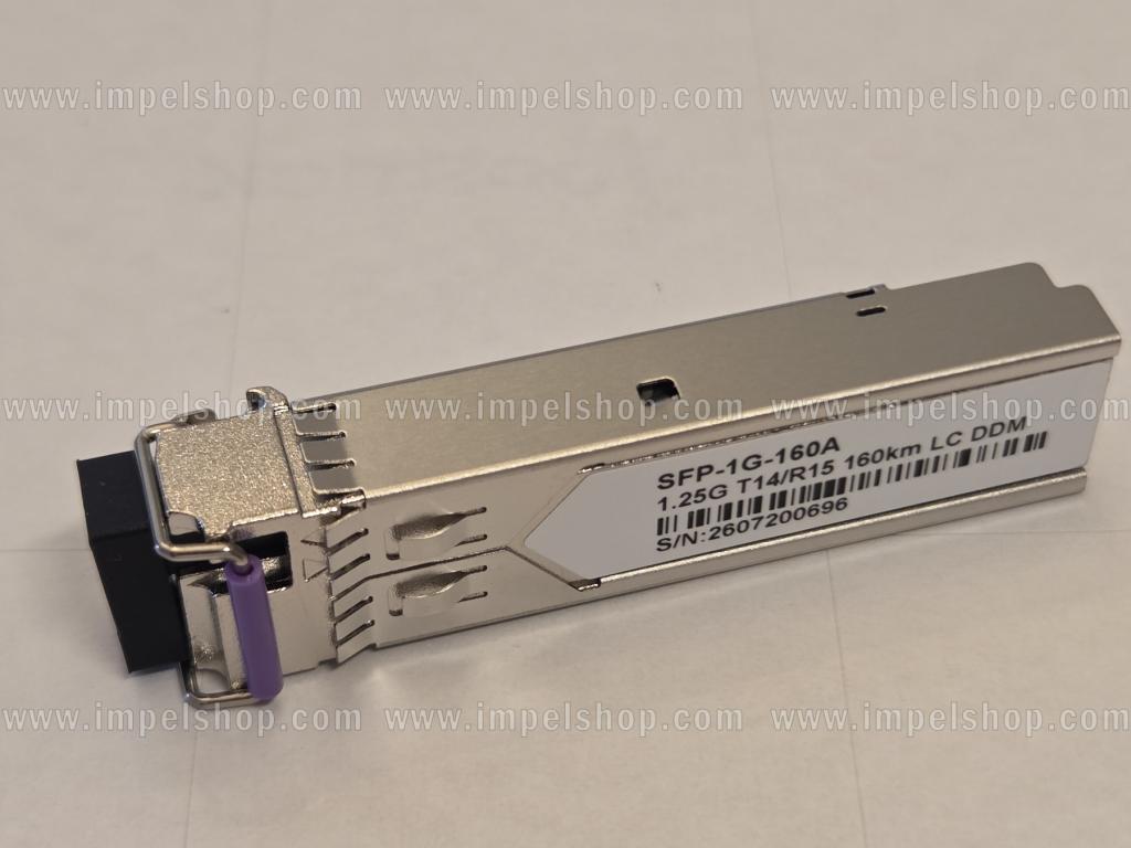 Transceiver  1.25G, SFP, BiDi, WDM, SMF, 1xLC, 160km, Tx1490nm / Rx1550nm, CISCO compatible