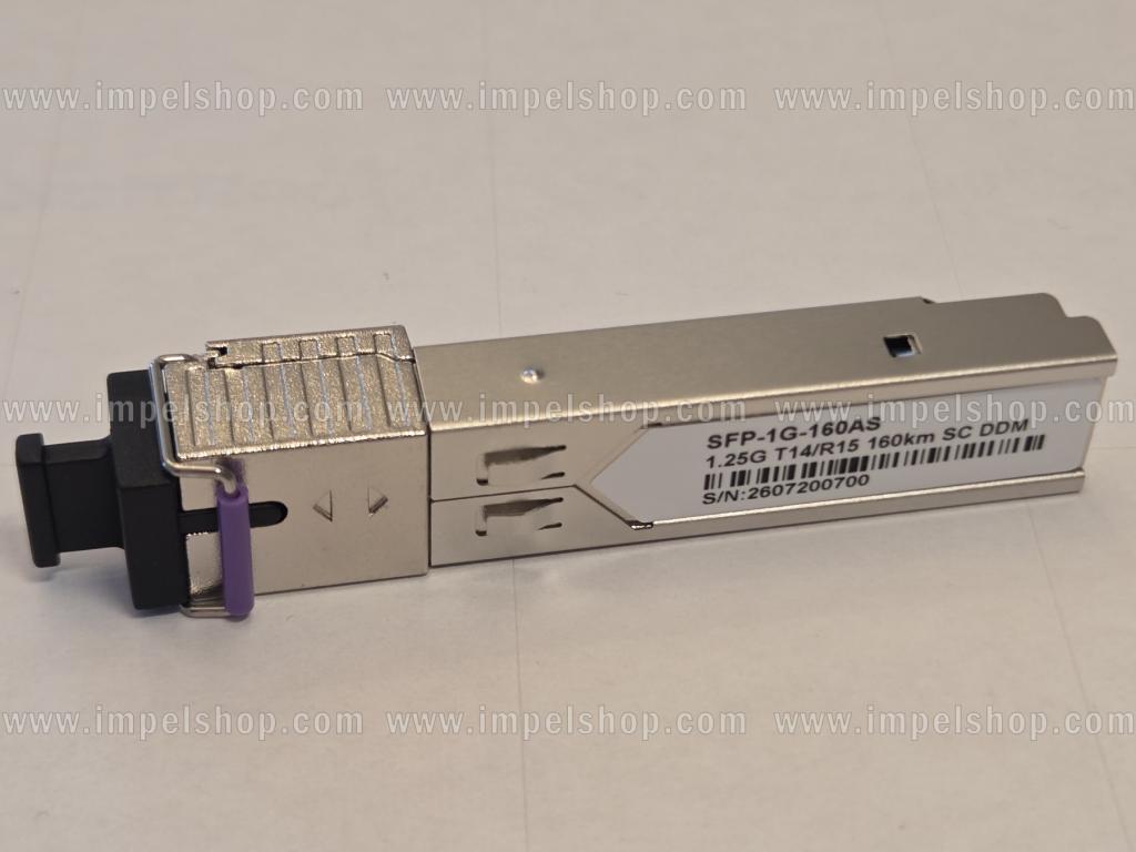 Transceiver 1.25G, SFP, BiDi, WDM, SMF, 1xSC, 160km, Tx1490nm / Rx1550nm, CISCO compatible