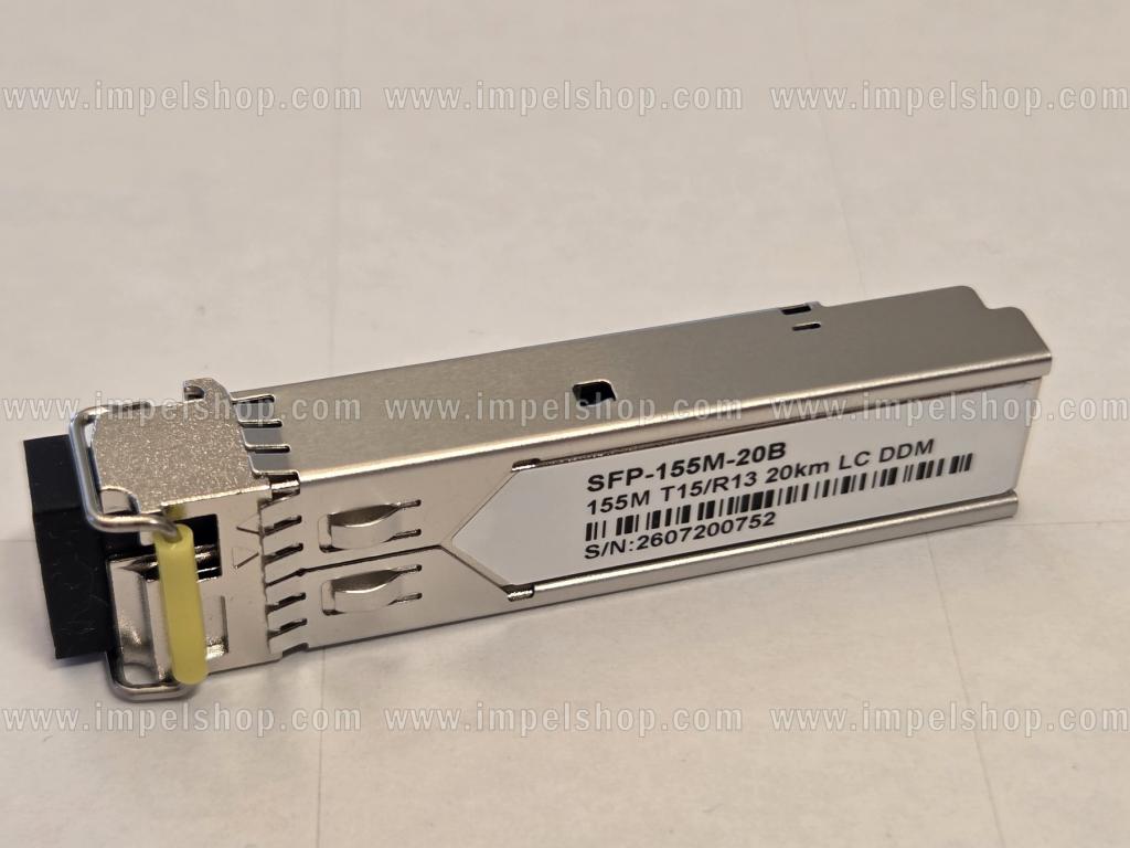 Transceiver 155M, SFP, BiDi, WDM, SMF, 1xLC, 20km, Tx1550nm / Rx1310nm, CISCO compatible