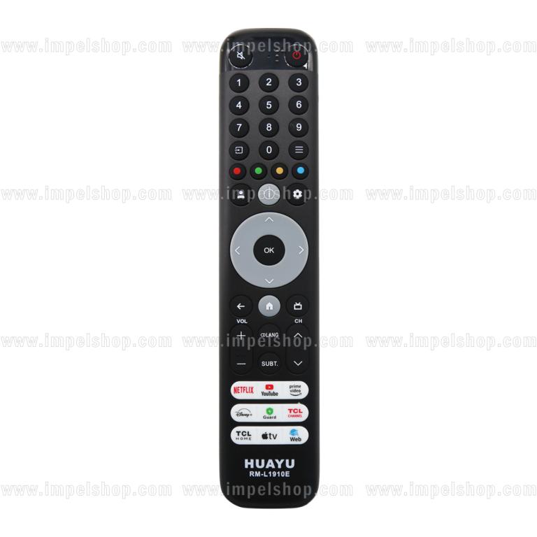 TCL SMART TV Remote Control RM-L1910E - HUAYU Replacement Remote Control, Netflix, YouTube, Prime Video, Disney+, Guard, TCL Channel, TCL Home, Apple TV, Web ,