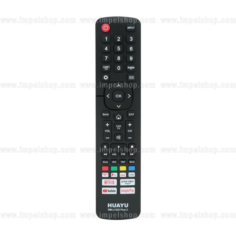 HISENSE voice SMART TV Remote Control RM-L1335 PLUS 2 - HUAYU Replacement Remote Control, Rakuten TV, Freeview Play, Claro Video, VUDU, Netflix, Prime Video, YouTube, Google Play ,