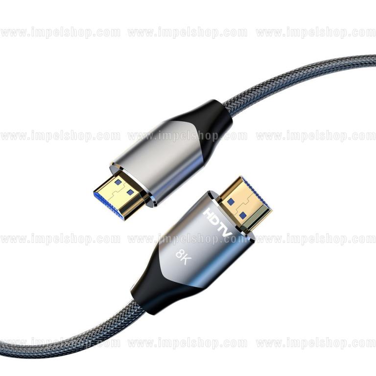 HDMI 2.1 8K 60Hz / 4K 120Hz Nylon HDMI–HDMI Cable – 1,5 m , grey color ,
