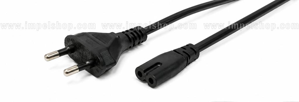 IEC C7 Power Cable – 2×0.75mm2 – 1.5m , black color ,
