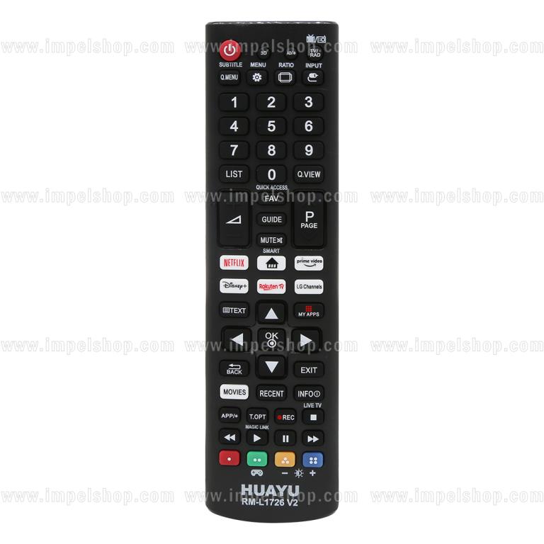 LG SMART TV Remote Control RM-L1726 V2 - HUAYU Replacement Remote Control, Netflix, Prime Video, Disney+, Rakuten TV, LG Channels, My Apps, Movies, 3D ,