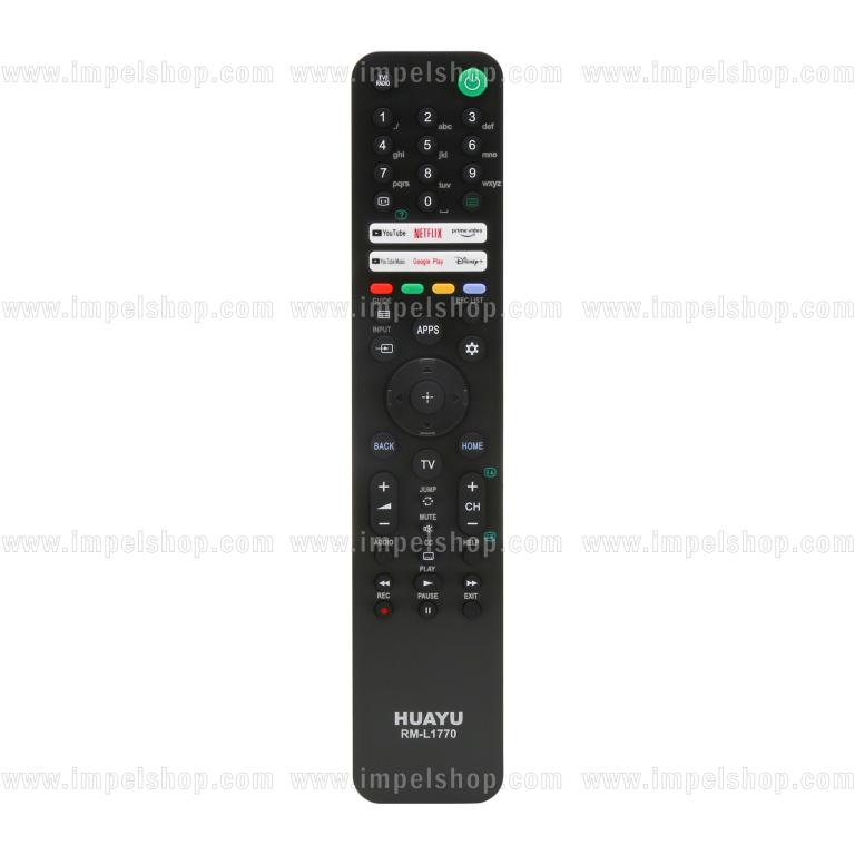 SONY SMART TV Remote Control RM-L1770 - HUAYU Replacement Remote Control, YouTube, YouTube Music, Prime Video, Google Play, Netflix, Disney+ ,