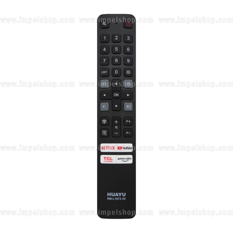 TCL SMART TV Remote Control RM-L1673 V2 - HUAYU Replacement Remote Control, Netflix, Prime Video, TCL Channel, YouTube ,