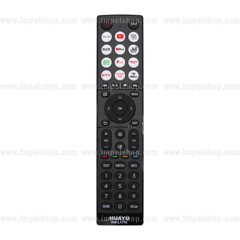 LED TV Universal SMART TV Remote Control RM-L1755 - HUAYU Replacement Remote Control, Disney+, YouTube, Prime Video, Netflix, Google Play, Rakuten TV, Claro Video, F Play, Hulu, VIP, My Apps, TV Smart ,