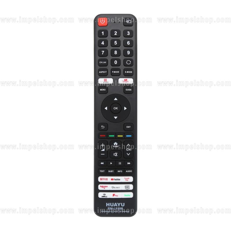 LED TV Universal SMART TV Remote Control RM-L1898 - HUAYU Replacement Remote Control, Netflix, YouTube, Google Play, Rakuten TV, Disney+, Prime Video, VIP, F Play, Hulu, My Apps, TV Smart ,