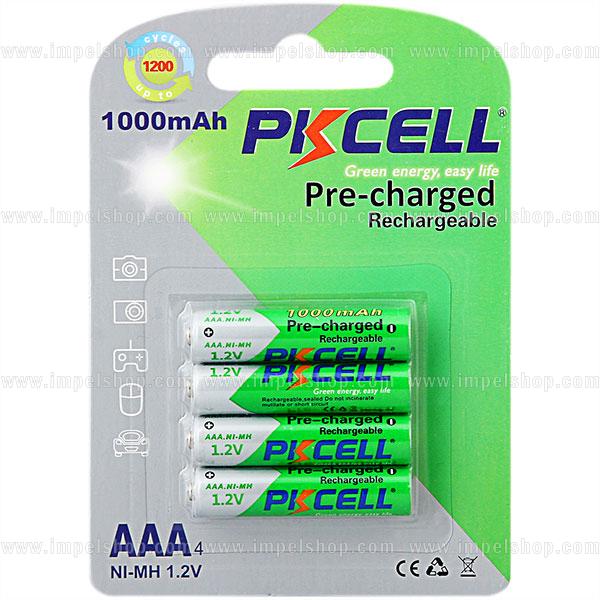 PKCELL AAA Ni-MH RTU Rechargeable Batteries 1000mAh 1.2V – 4 pcs