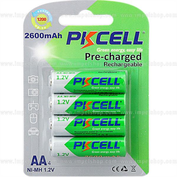 PKCELL AA Ni-MH RTU Rechargeable Batteries 2600mAh 1.2V – 4 pcs