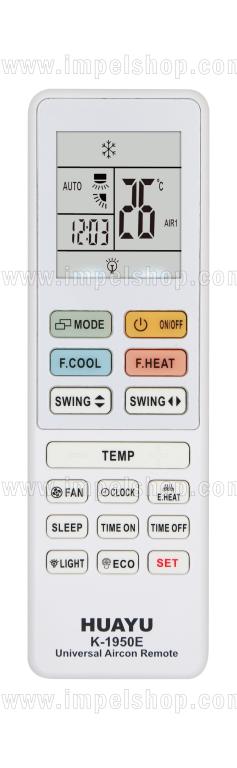 Universal Air Conditioner Remote Control K-1950E - HUAYU Replacement Remote Control