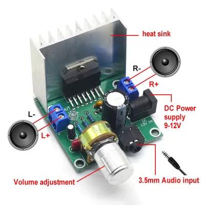 CA-7297 Digital Amplifier Module 2*15W Dual-Channel Parts DIY Kit Audio Amplifier Board TDA7297