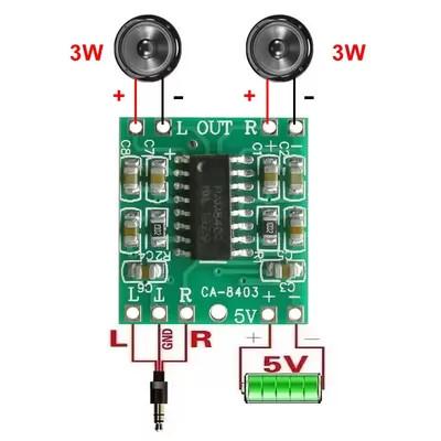 CA-8403 Ultra Small Amplifier Audio Module 2x3W class D amplifier module