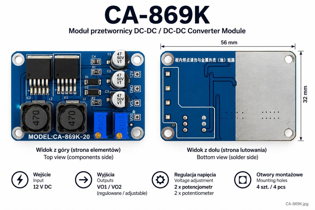 CA-869K Voltage Converter (VGH/VGL) for LED/LCD TV T-CON Repair