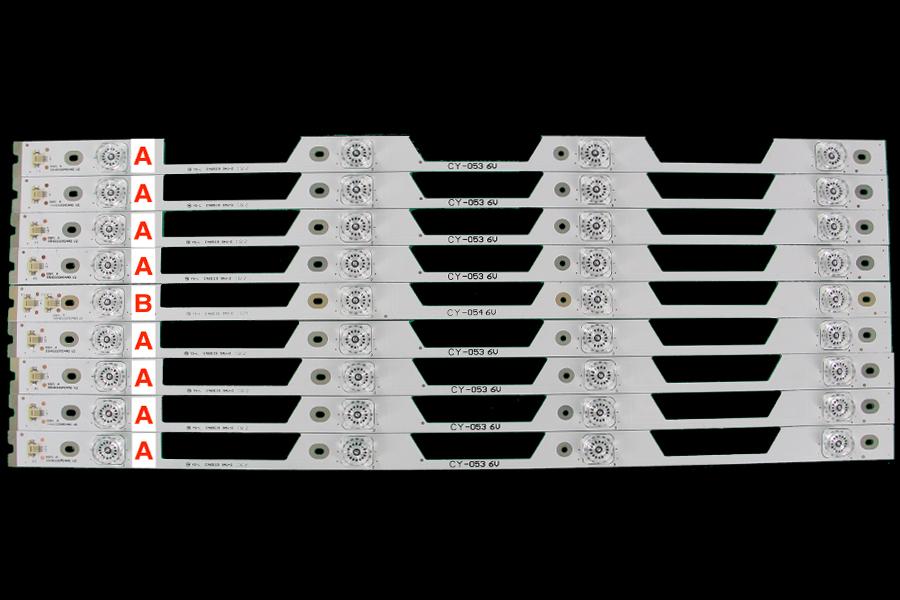 Led backlight strip for tv TCL 55" set 9pcs , 8A+1BA:55P1 A     55HR330M04A0  V2   4C-LB5504-HR05J B:55P1 B     55HR330M04B0  V2 ,