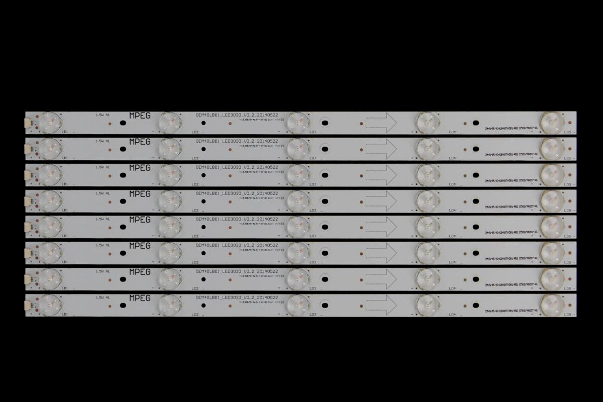 Led backlight strip for tv  TCL 40" set 8pcs x OEM40LB01_LED3030_V0.2_2014522 TOT_40B3800_8X5_3030C_5S1P   4C-LB400T-TH2