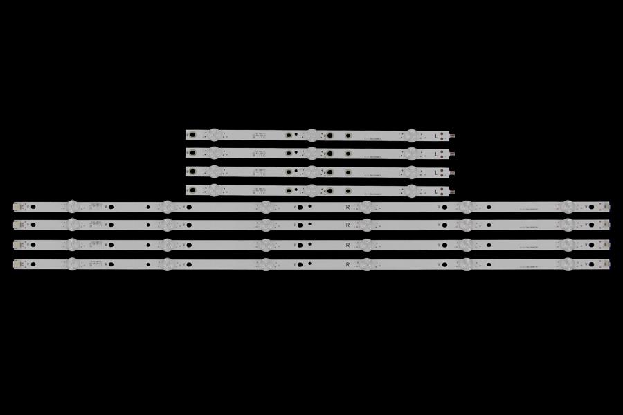 Led backlight strip for tv  TOSHIBA 50" set 4R+4L x L: IC-F-TBAC50D837L,  FL689710-1. R:  IC-G-TBAC50D837R , FL689710-2