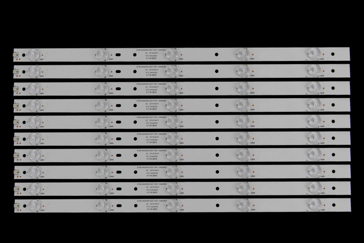 Led backlight strip for tv  TCL 42" set 10pcs x 4708-K420WD-A2211A01 K420WD A2 2014-04-01 KTC K420WD 471R1055 K420WD146 A3006025561 W-E5-S28-2Z6 RL 02BW480544B0 E246887