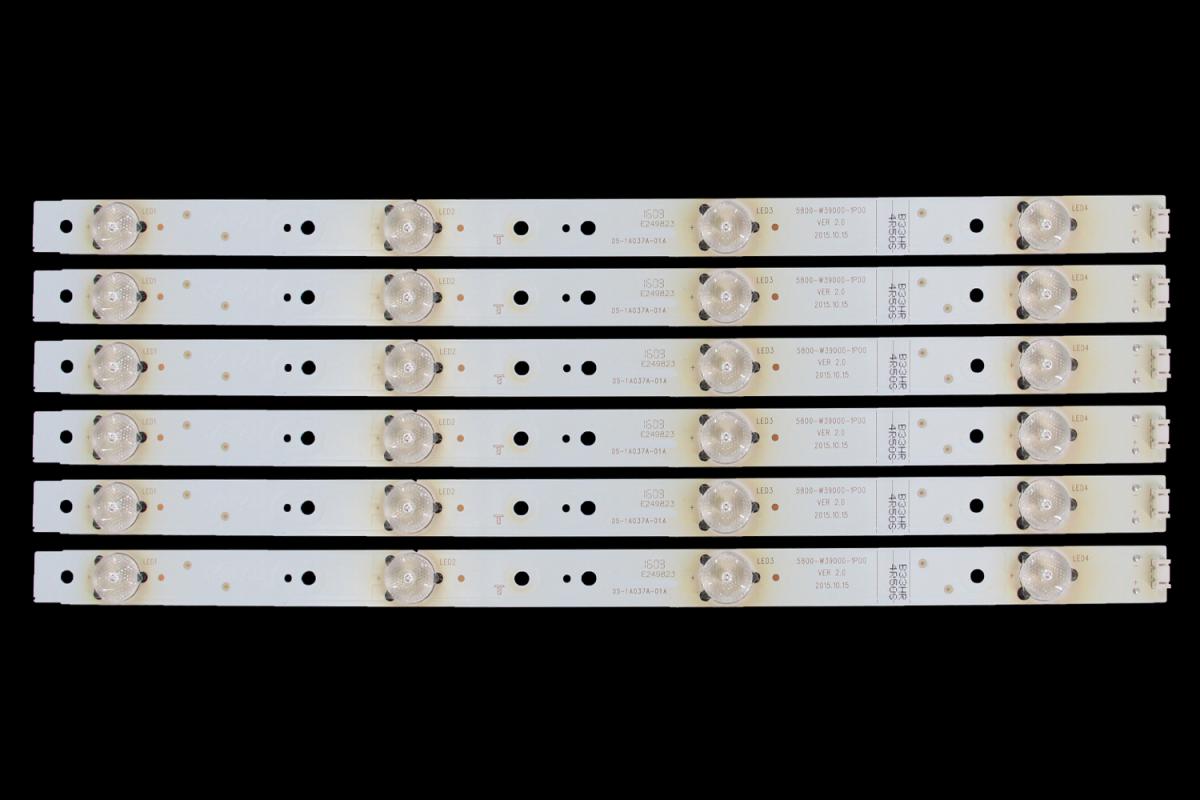 Led backlight strip for tv  United 39" set 6pcs x 5800-W39000-1P00 VER 2.0 2015.10.15 1609 E249823 05-1A037A-01A